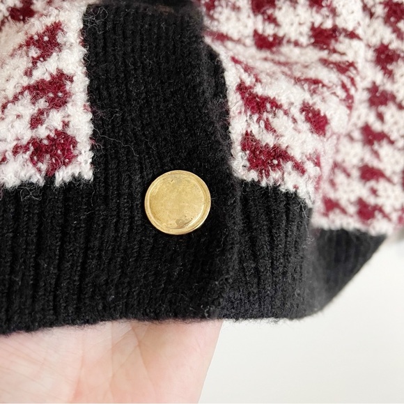 Anthropologie Black and Cream Houndstooth Cardigan - Picture 7 of 13